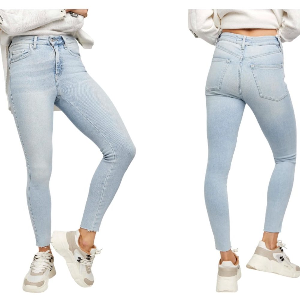 We the Free High Waist Raw Hem Ankle Denim Leggings